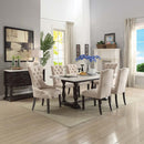 Gerardo Dining Table, White Marble Top & Weathered Espresso Finish Acme