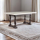 Gerardo Dining Table, White Marble Top & Weathered Espresso Finish Acme