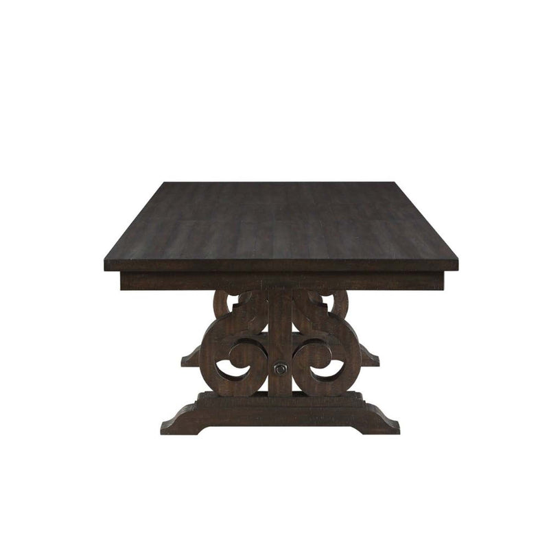 Maisha Dining Table, Rustic Walnut Finish Acme