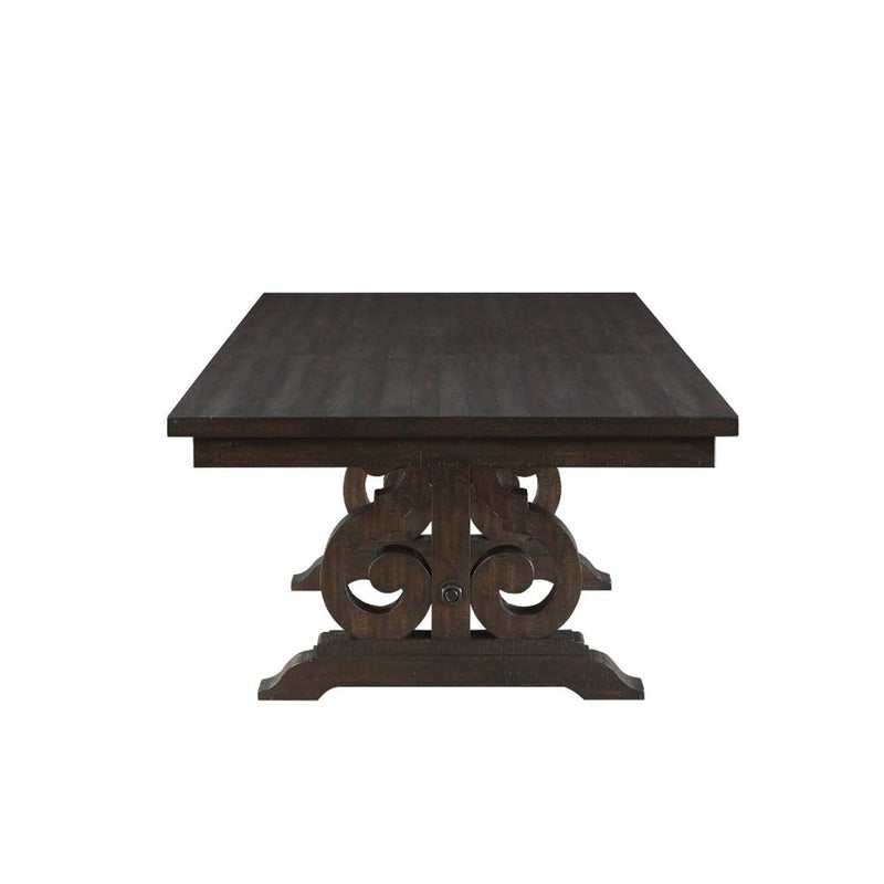 Maisha Dining Table, Rustic Walnut Finish Acme