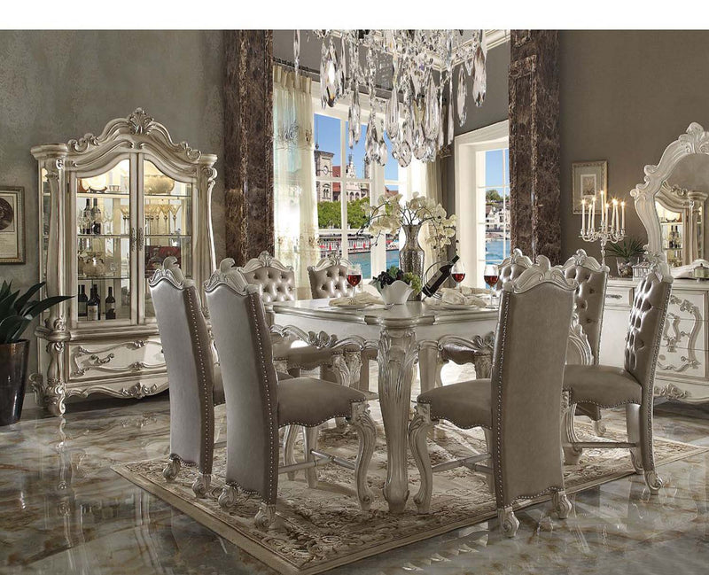 Versailles Counter Height Table, Bone White Finish Acme