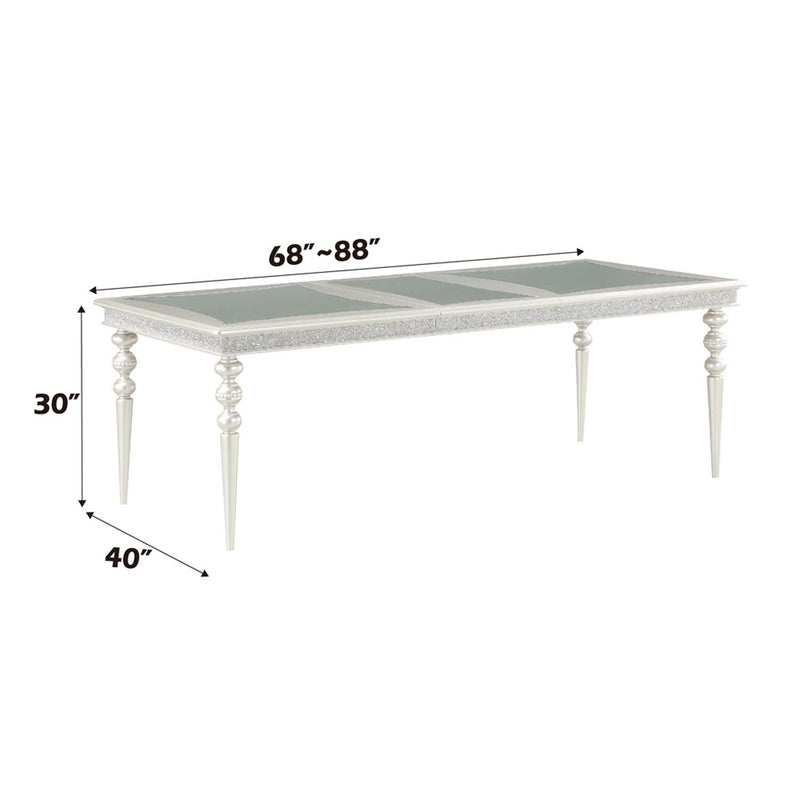 Maverick Dining Table, Platinum Finish Acme