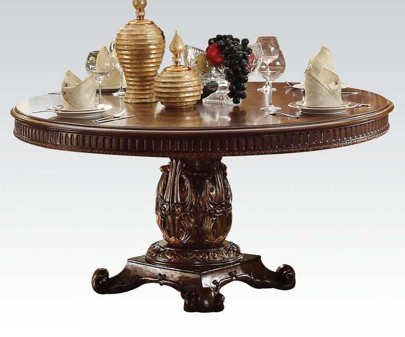 Vendome Round Dining Table, Cherry Finish Acme