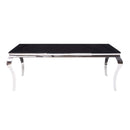 Fabiola Dining Table, Black Glass Top & Stainless Steel Acme