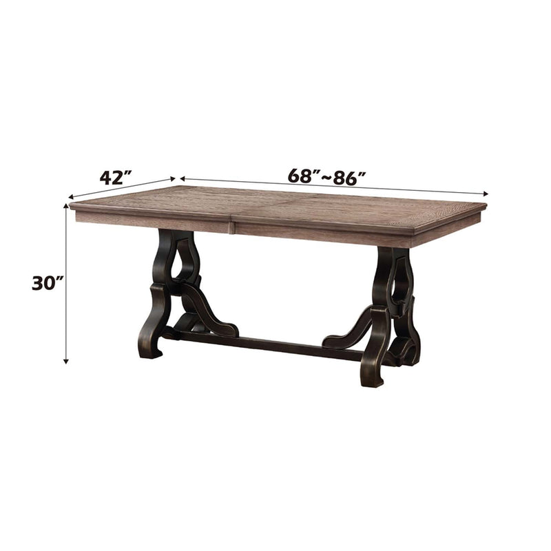 Nathaniel Dining Table, Maple Finish Acme