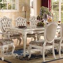 Chantelle Dining Table, Marble Top & Pearl White Finish Acme