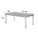 Varian Dining Table (90"L), Mirrored & Antique Platinum Finish Acme