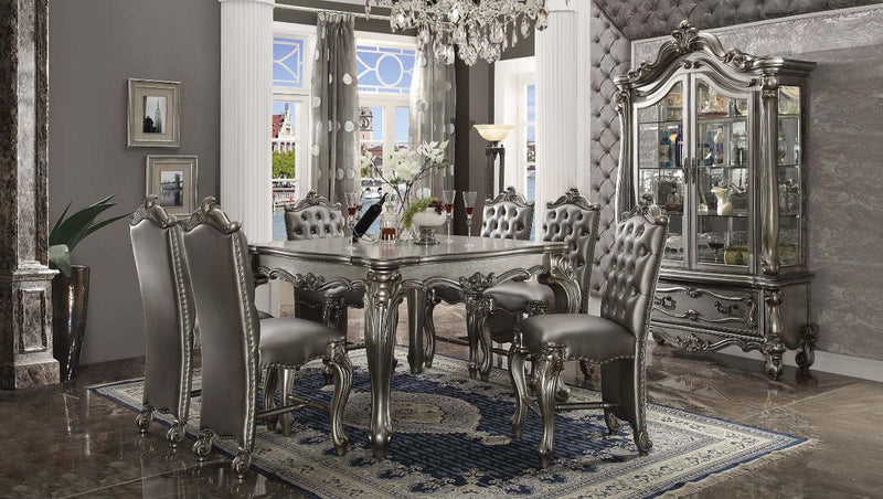 Versailles Counter Height Table, Antique Platinum Finish Acme