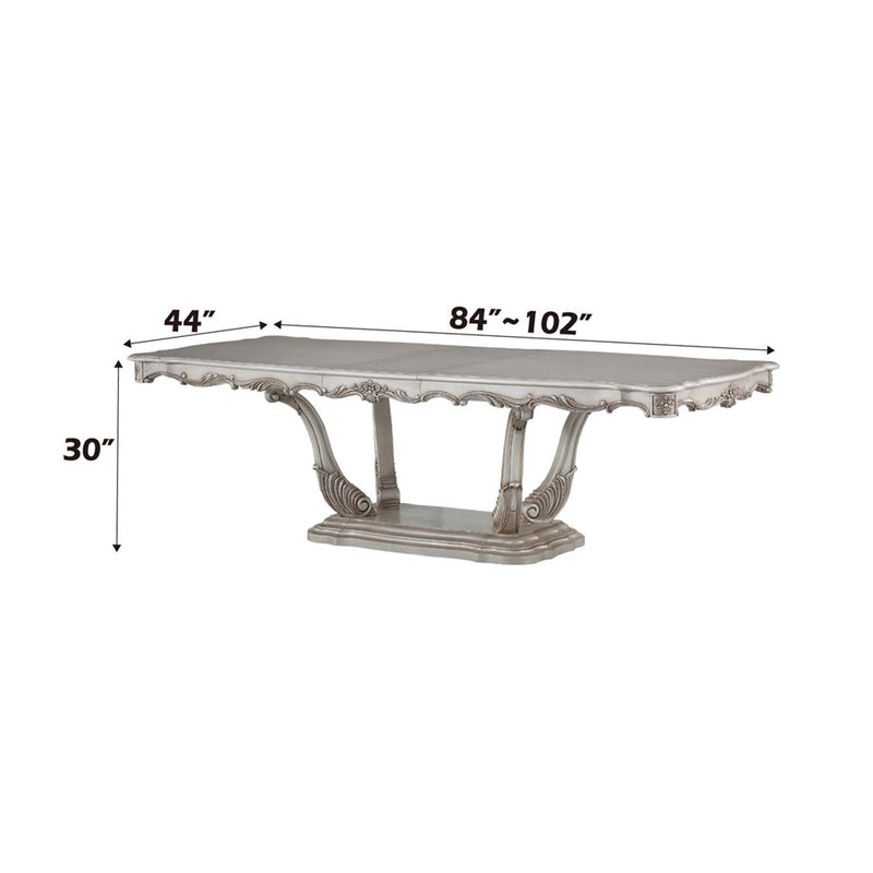 Gorsedd Dining Table, Golden Ivory Finish Acme