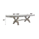 Dresden Dining Table, Vintage Bone White Finish Acme