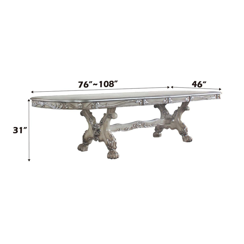 Dresden Dining Table, Vintage Bone White Finish Acme