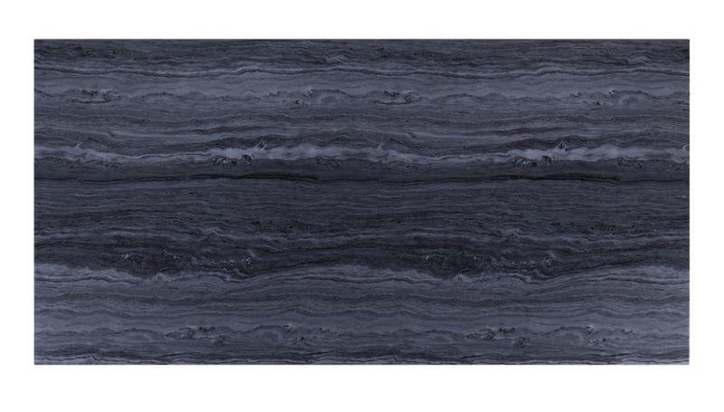 Nasir Dining Table, Gray Printed Faux Marble Top & Mirrored Silver Finish Acme