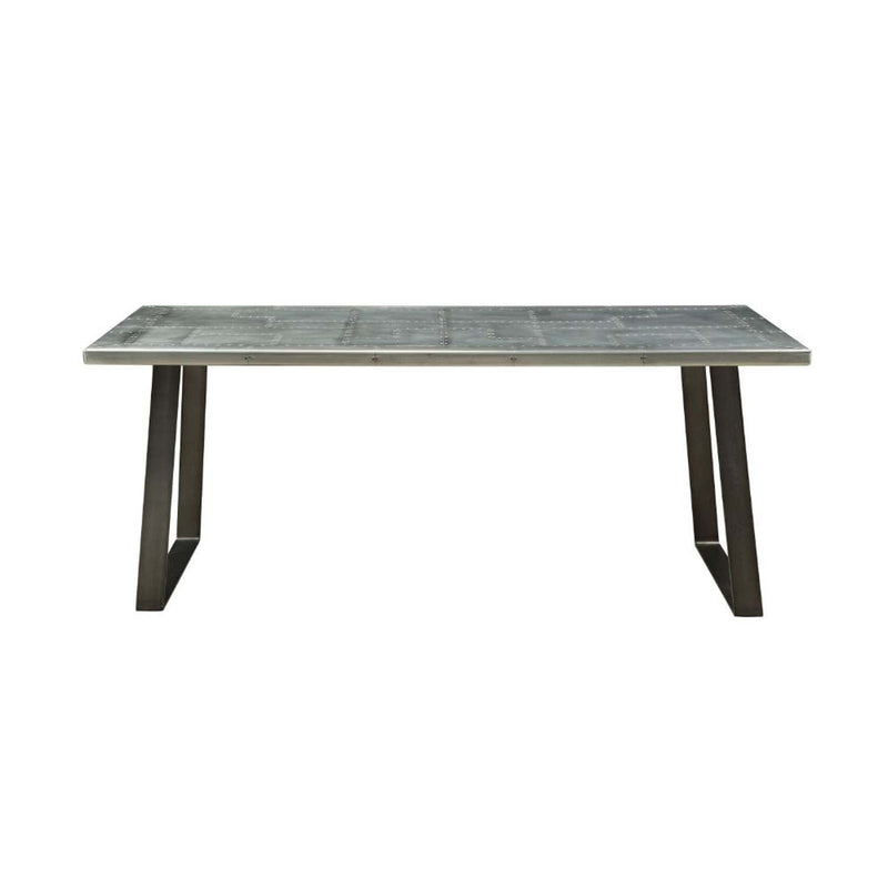 Kaylia Dining Table, Aluminum & Gunmetal Finish Acme