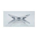 Dekel Dining Table, Clear Glass Top & Stainless Steel Acme