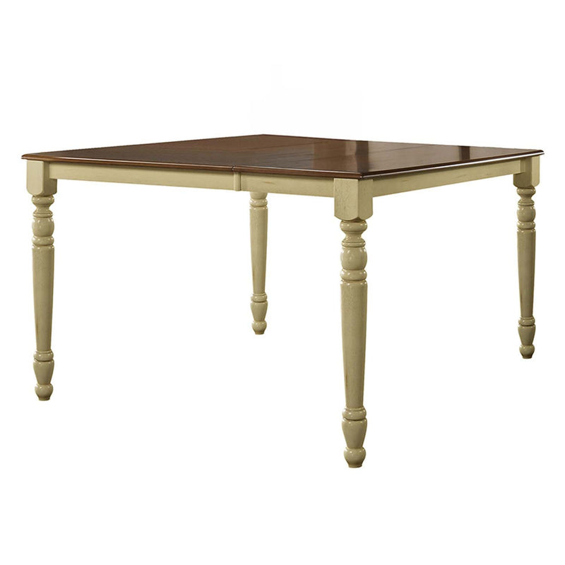 Dylan Counter Height Table, Buttermilk & Oak Finish Acme