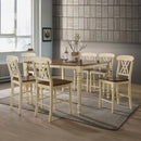 Dylan Counter Height Table, Buttermilk & Oak Finish Acme