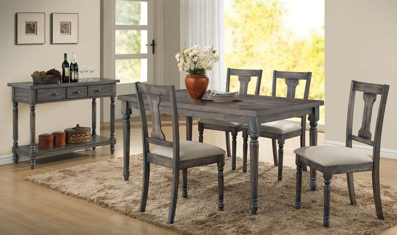 Wallace Dining Table, Weathered Gray Finish Acme