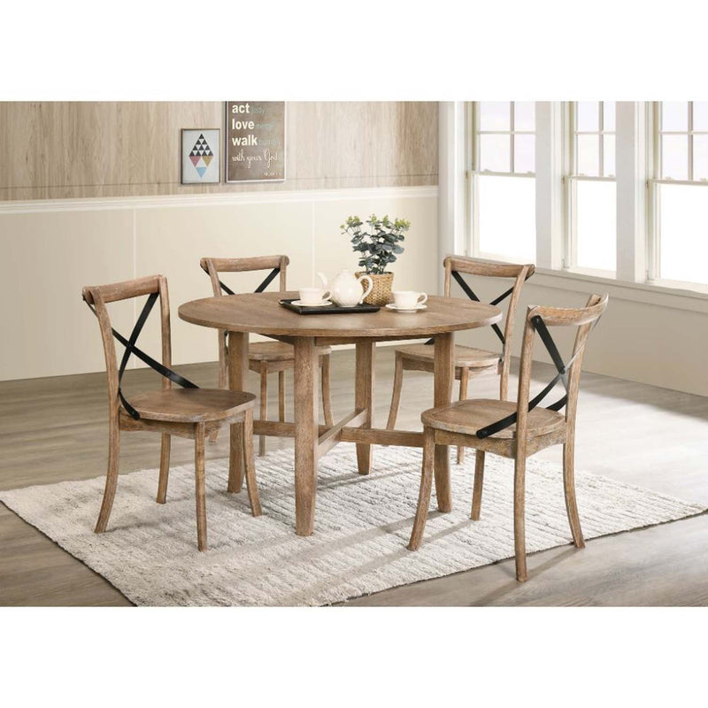 Kendric Dining Table, Rustic Oak Finish Acme