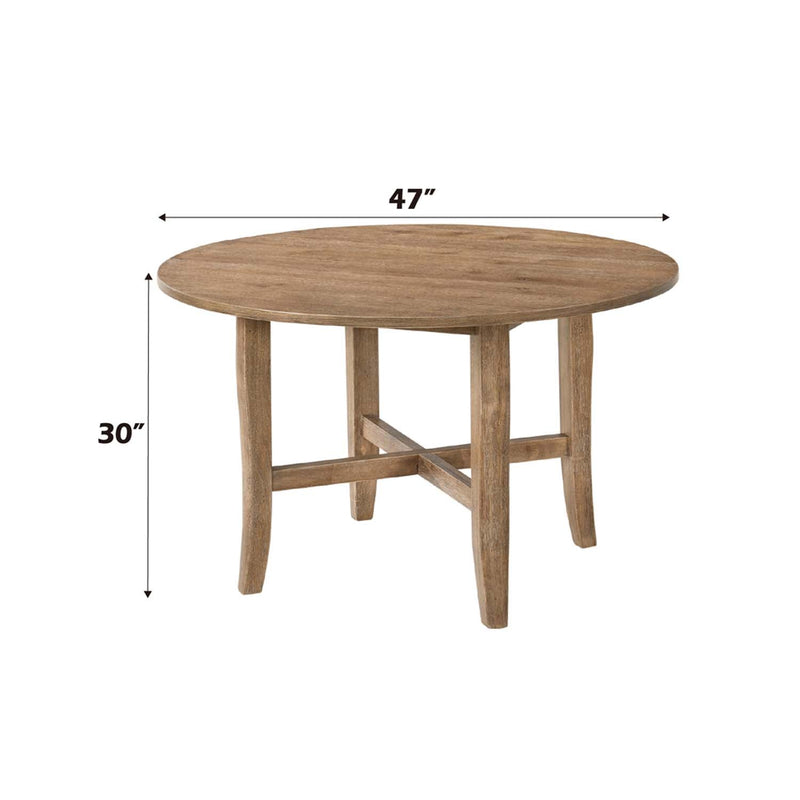 Kendric Dining Table, Rustic Oak Finish Acme