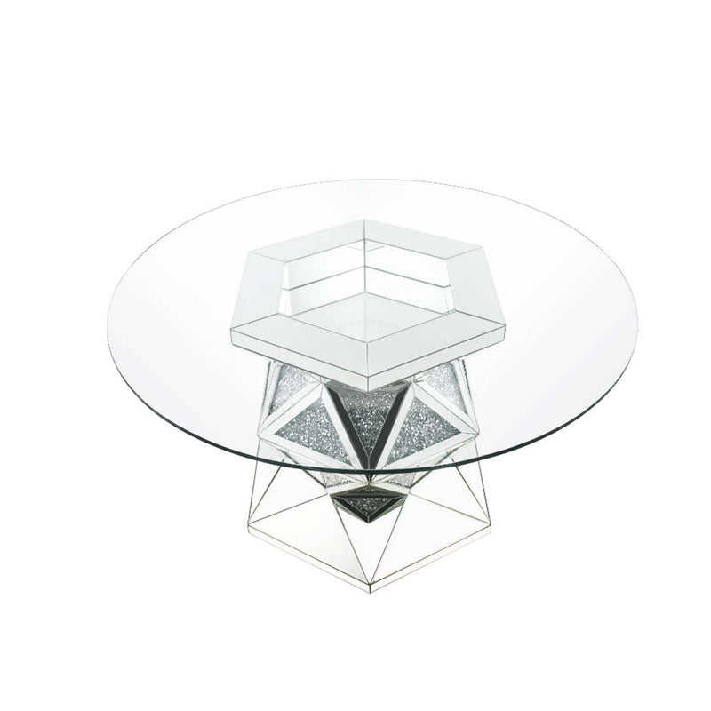 Noralie Dining Table, Mirrored & Faux Diamonds Acme