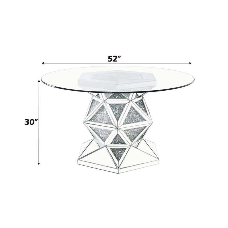 Noralie Dining Table, Mirrored & Faux Diamonds Acme