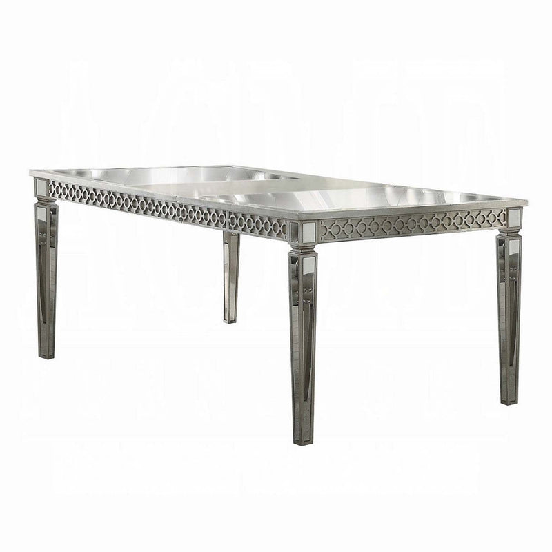 Kacela Dining Table, Mirrored & Champagne Finish Acme