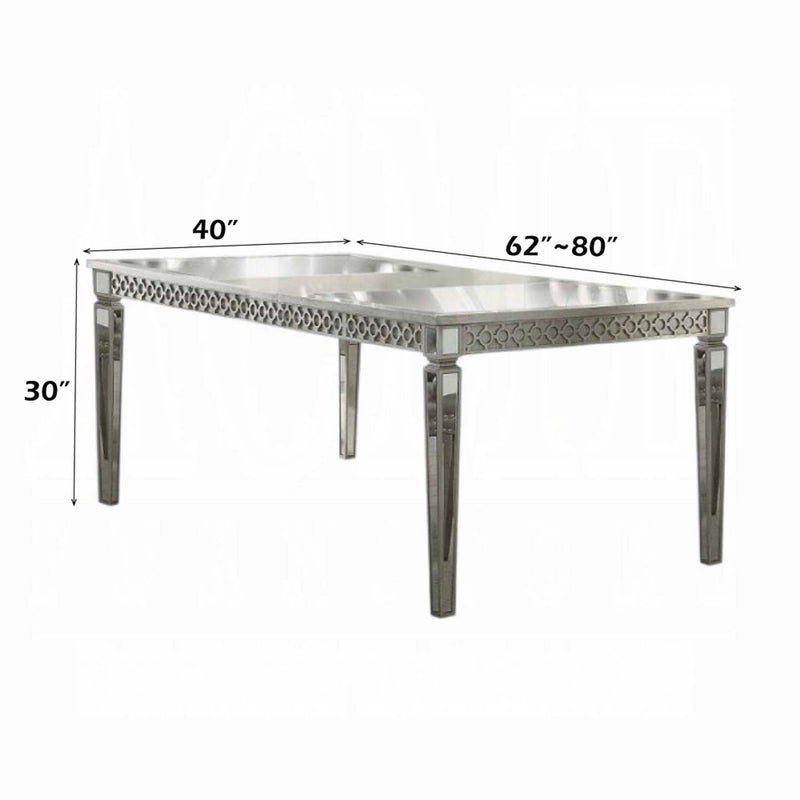 Kacela Dining Table, Mirrored & Champagne Finish Acme