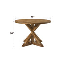 Wallace II Dining Table, Weathered Oak Finish Acme