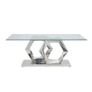 Gianna Dining Table, Clear Glass Top & Stainless Steel Acme