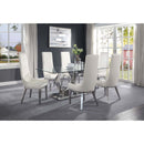 Gianna Dining Table, Clear Glass Top & Stainless Steel Acme