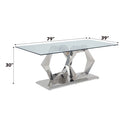 Gianna Dining Table, Clear Glass Top & Stainless Steel Acme