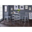 Nadie Counter Height Table, Clear Glass Top & Black Finish Acme