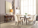 Gasha Dining Table, White Marble Top & Walnut Finish Acme