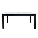 Nolan Dining Table, White Natural Marble Top & Salvage Dark Oak Finish Acme
