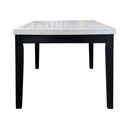 Nolan Dining Table, White Natural Marble Top & Salvage Dark Oak Finish Acme