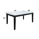 Nolan Dining Table, White Natural Marble Top & Salvage Dark Oak Finish Acme