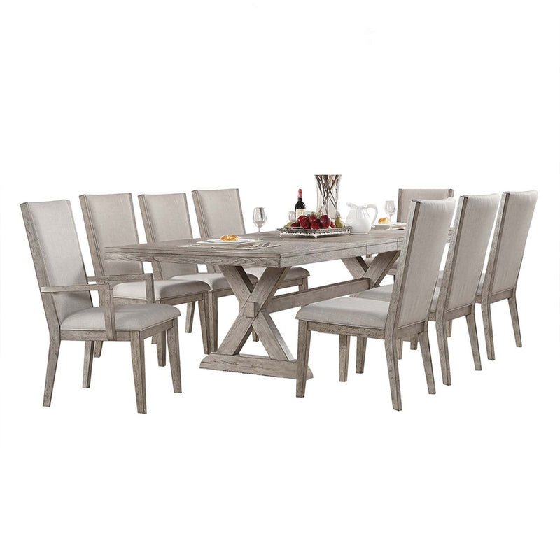 Rocky Dining Table, Gray Oak Finish Acme