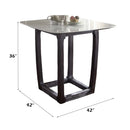 Razo Counter Height Table, Marble Top & Weathered Espresso Finish Acme