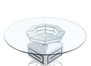 Noralie Dining Table, Clear Glass, Mirrored & Faux Diamonds Acme