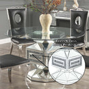 Noralie Dining Table, Clear Glass, Mirrored & Faux Diamonds Acme