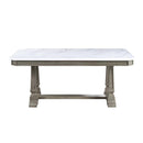 Zumala Dining Table, Marble Top & Weathered Oak Finish Acme