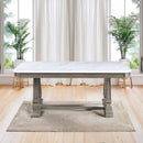 Zumala Dining Table, Marble Top & Weathered Oak Finish Acme