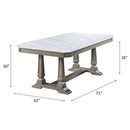 Zumala Dining Table, Marble Top & Weathered Oak Finish Acme