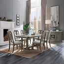 Zumala Dining Table, Marble Top & Weathered Oak Finish Acme
