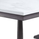 Yabeina Dining Table, Marble Top Top & Gray Oak Finish Acme