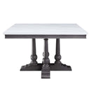 Yabeina Square Dining Table, Marble Top Top & Gray Oak Finish Acme