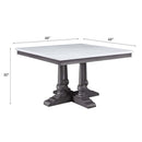 Yabeina Square Dining Table, Marble Top Top & Gray Oak Finish Acme