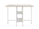 Raine Counter Height Table, Antique White & Chrome Finish Acme