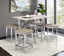 Raine Counter Height Table, Antique White & Chrome Finish Acme