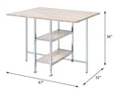 Raine Counter Height Table, Antique White & Chrome Finish Acme